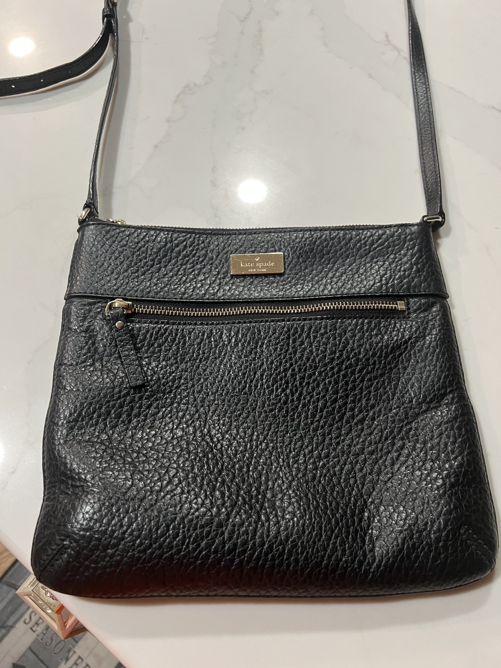 Kate Spade Black Pebbled Leather Crossbody Bag